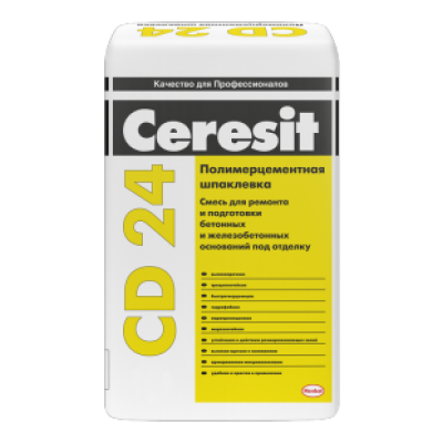 Купить ремонтно-финишную шпаклевку для бетона Ceresit CD 24 по цене производителя