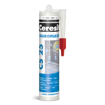 Купить силиконовую затирку Ceresit CS 25 MicroProtect, цвет белый, графит, серый, прозрачный